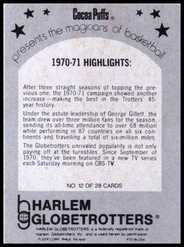 1971 Harlem Globetrotters Cocoa Puffs
